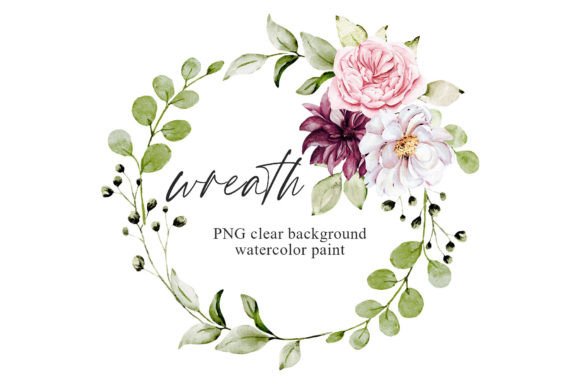 Download Wreath, Pink, White Watercolor Flowers - Flowers Collection