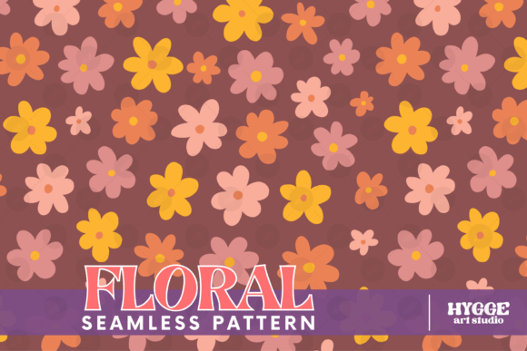 Download Retro Flowers Seamless Pattern Paper PNG - Flowers Collection