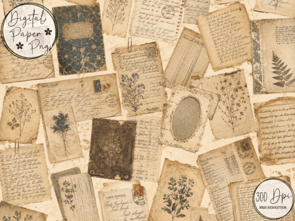 Download Vintage Ephemera Junk Journal Kit Patter - Junk journal kit Collection