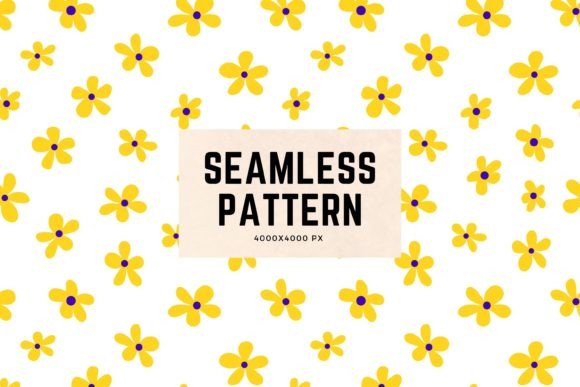 Download Yellow Flowers Retro 60s Pattern - Flowers Collection