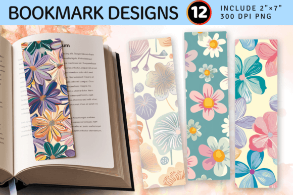 Download Funky Pastel Flowers PNG Bookmark Design - Flowers Collection