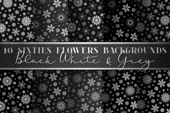 Download Vintage Black and White Retro Flowers - Flowers Collection