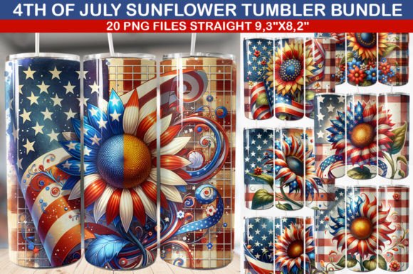 Download 4th of July Sunflowers Tumbler Bundle - Flowers Collection