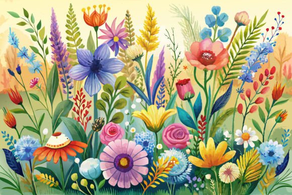 Download Boho Watercolor Wildflowers - Flowers Collection