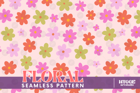 Download Retro Flowers Seamless Pattern Paper PNG - Flowers Collection