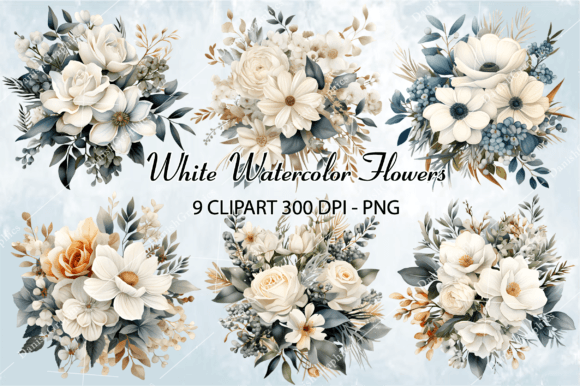 Download White Watercolor Flowers Clipart - Flowers Collection