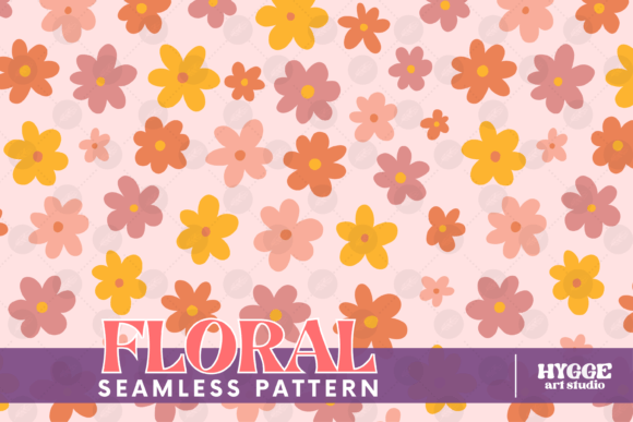 Download Retro Flowers Seamless Pattern Paper PNG - Flowers Collection