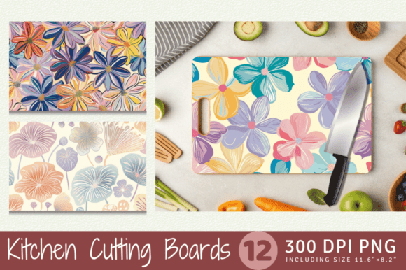 Download Funky Pastel Flowers Cutting Boards Subl - Flowers Collection