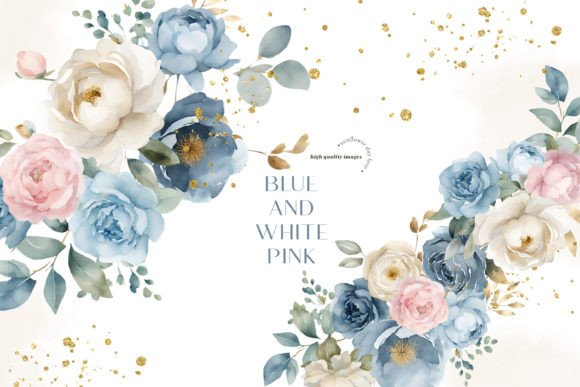 Download Elegant Navy Flowers Bouquets Clipart - Flowers Collection