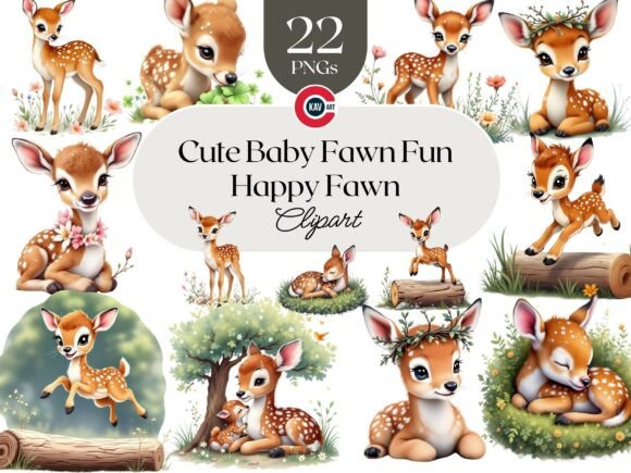 Download Fawn with Flowers, Newborn Baby Deer - Flowers Collection