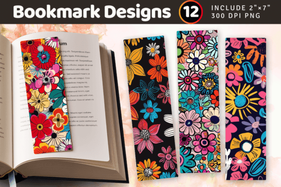 Download Whimsical Funky Flowers PNG Bookmark Des - Flowers Collection