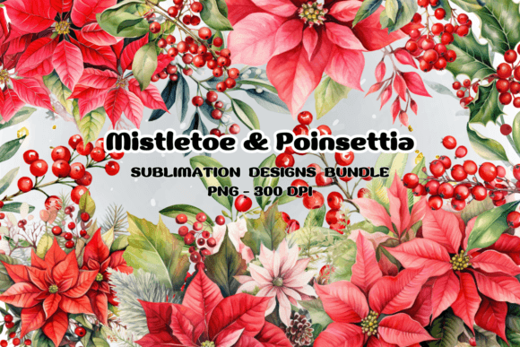 Download Mistletoe Poinsettia Flowers Christmas - Flowers Collection