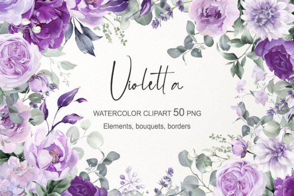 Download Purple Watercolor Flowers Clipart PNG - Premium Resources