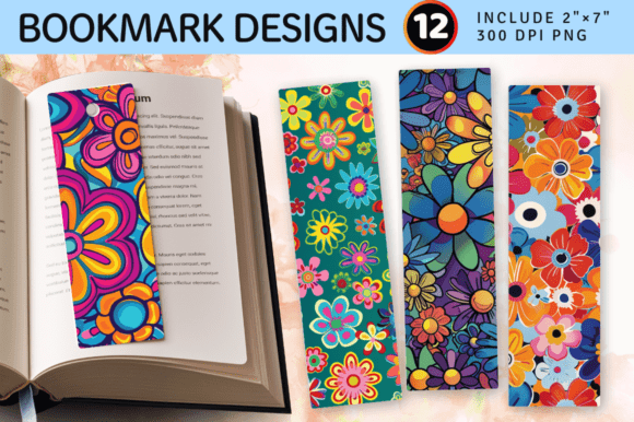 Download Funky Groovy Boho Flowers PNG Bookmark D - Flowers Collection