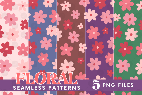 Download Retro Flowers Seamless Pattern Bundle - Flowers Collection